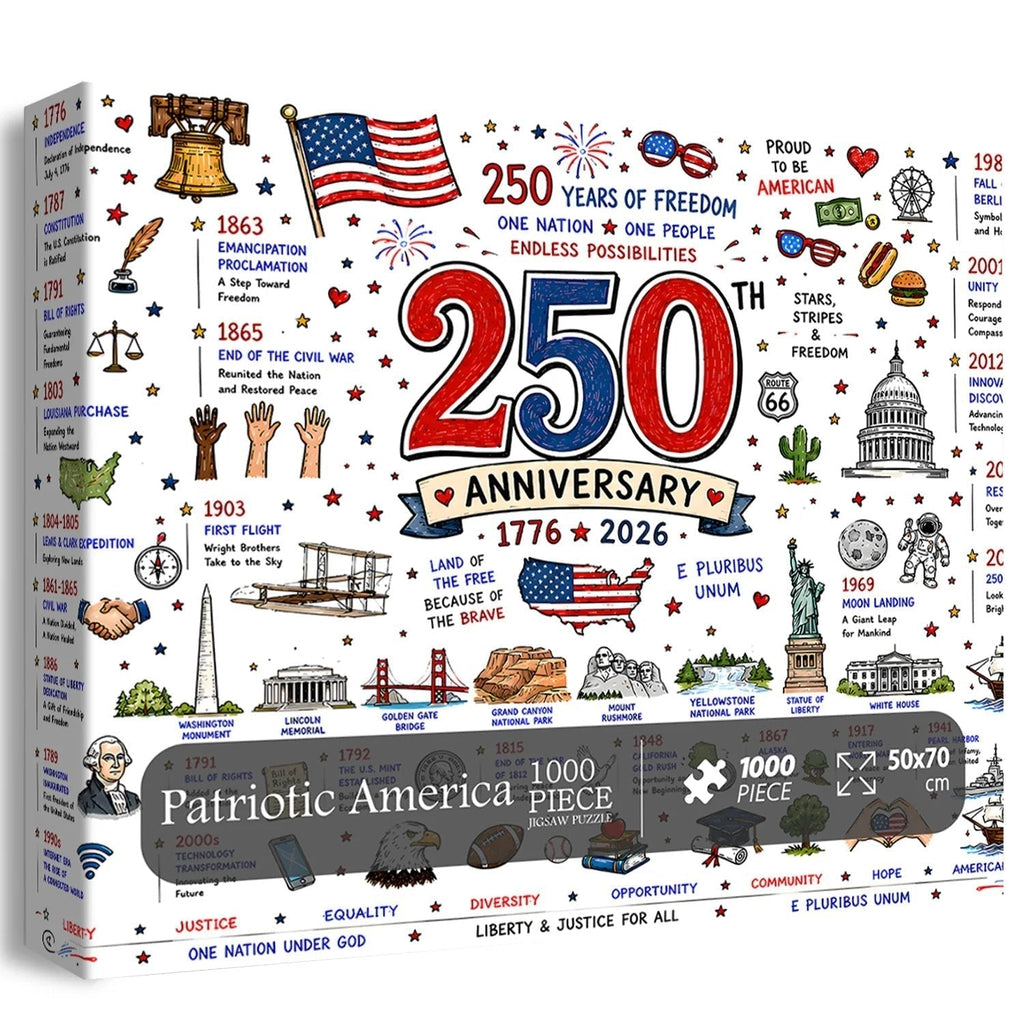 🧩 Patriotic America Jigsaw Puzzle 1000 Pieces🎁Buy 2 Free Shipping