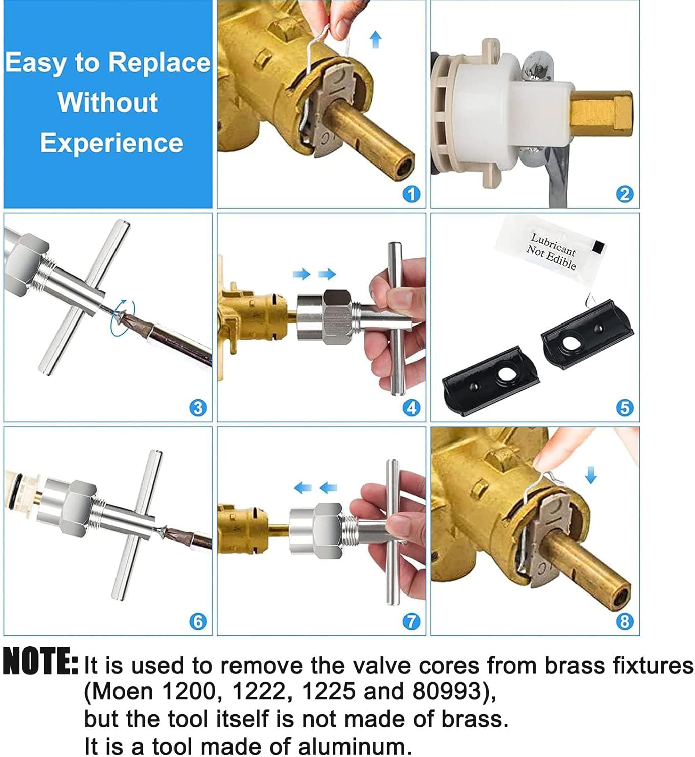 104421 Cartridge Puller For Moen Cartridge Removal Tool Compatible with Moen 1200,1222,1225 Single Handle Cartridges Moen Shower Cartridge Faucet Cartridge Replacement Core Puller