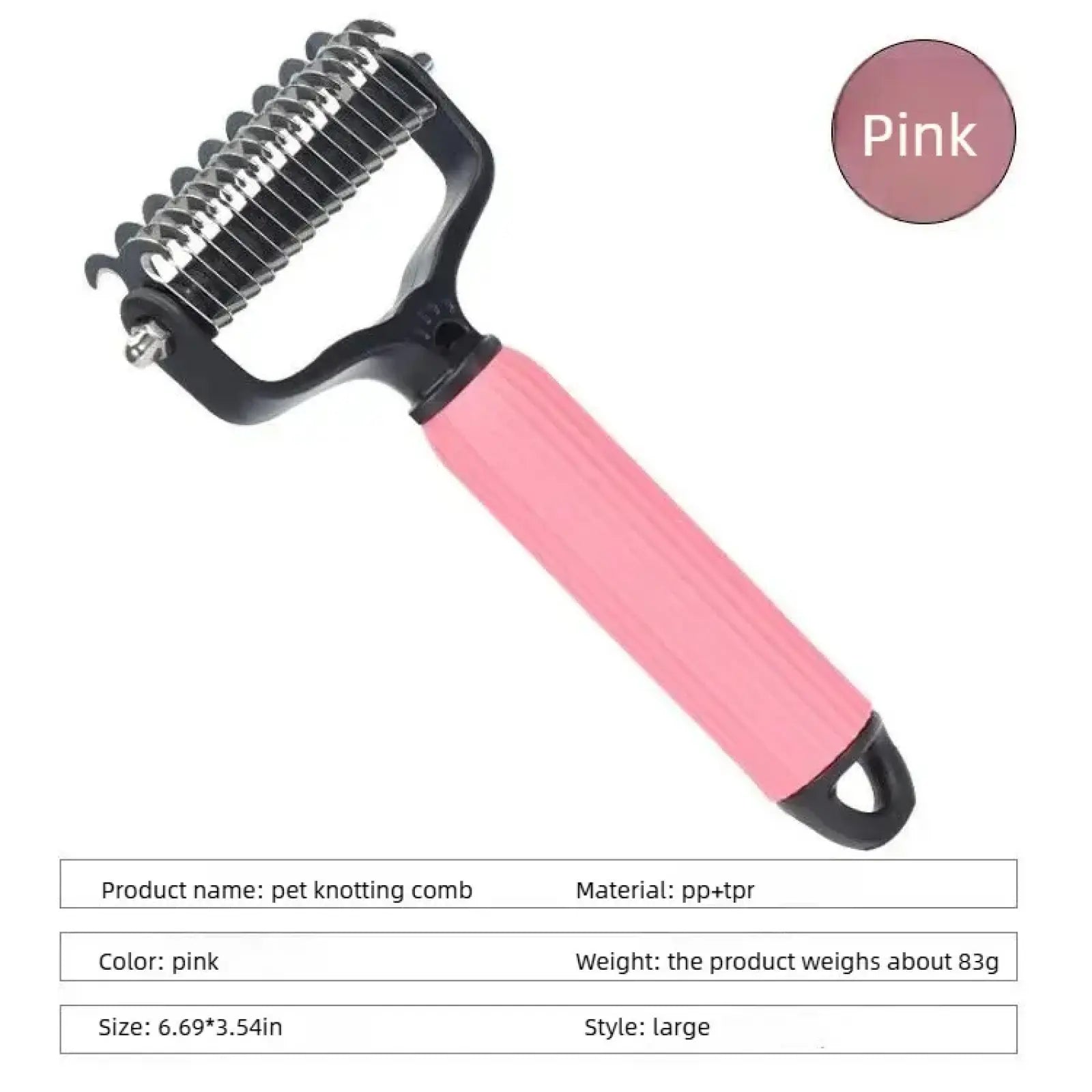 🐾 Pet Detangling Comb – Double-Sided Stainless Steel for Dogs