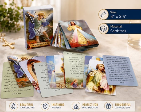 🙏Catholic Faux Leather Holy Card Holder – Pocket Prayer Card Organizer with Snap Closure🎁