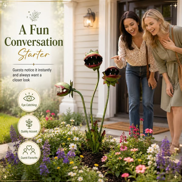 LAST DAY 49% OFF - Whimsical Metal Carnivorous Plant Garden Stake