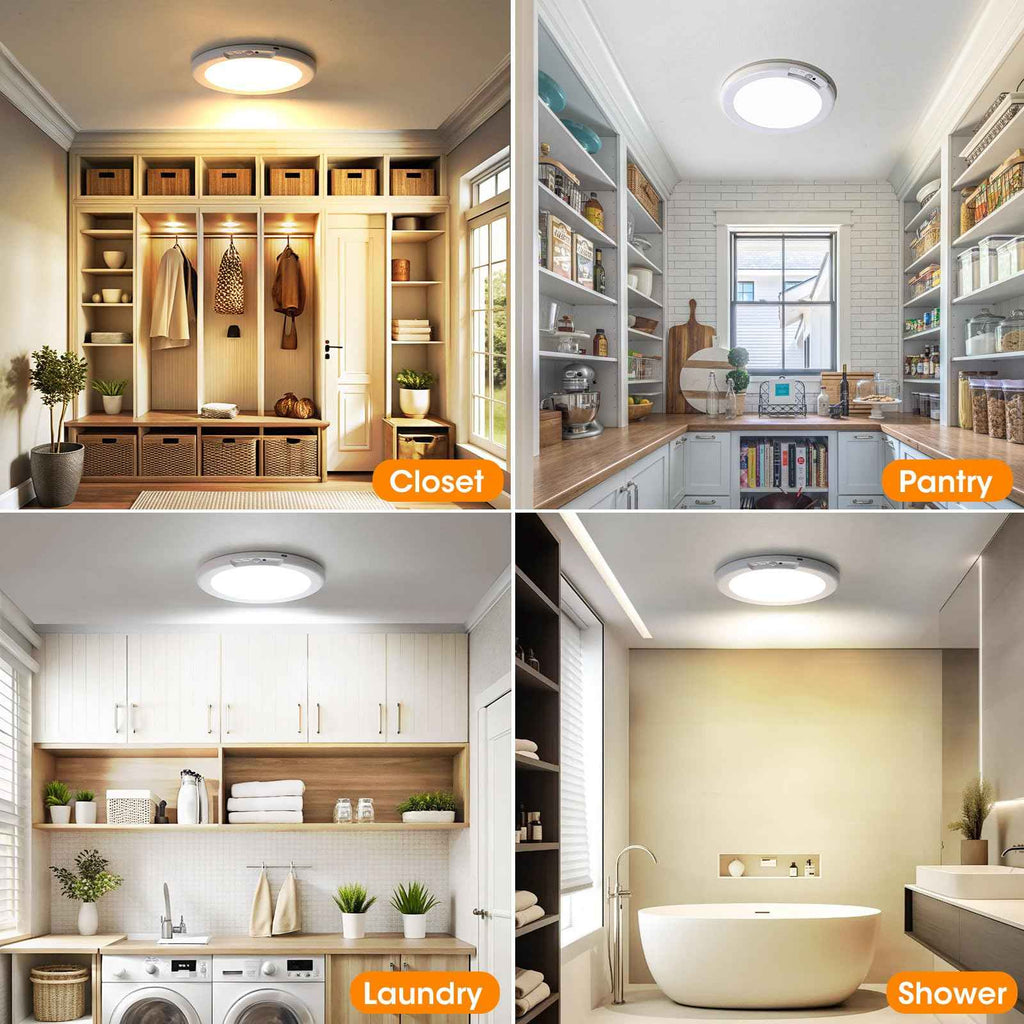 Father's Day Special: Motion Sensor Ceiling Light: 30-Second Install. 60-Day Battery. No Electrician.