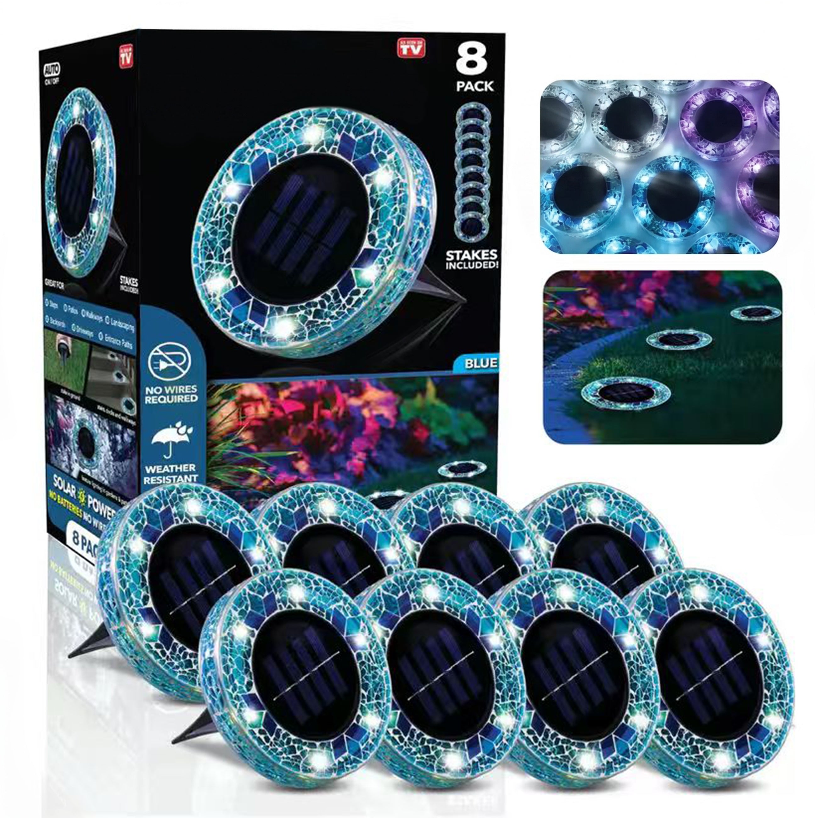🛋️Solar Mosaic Lights – Waterproof LED Pathway Lights with Auto On/Off