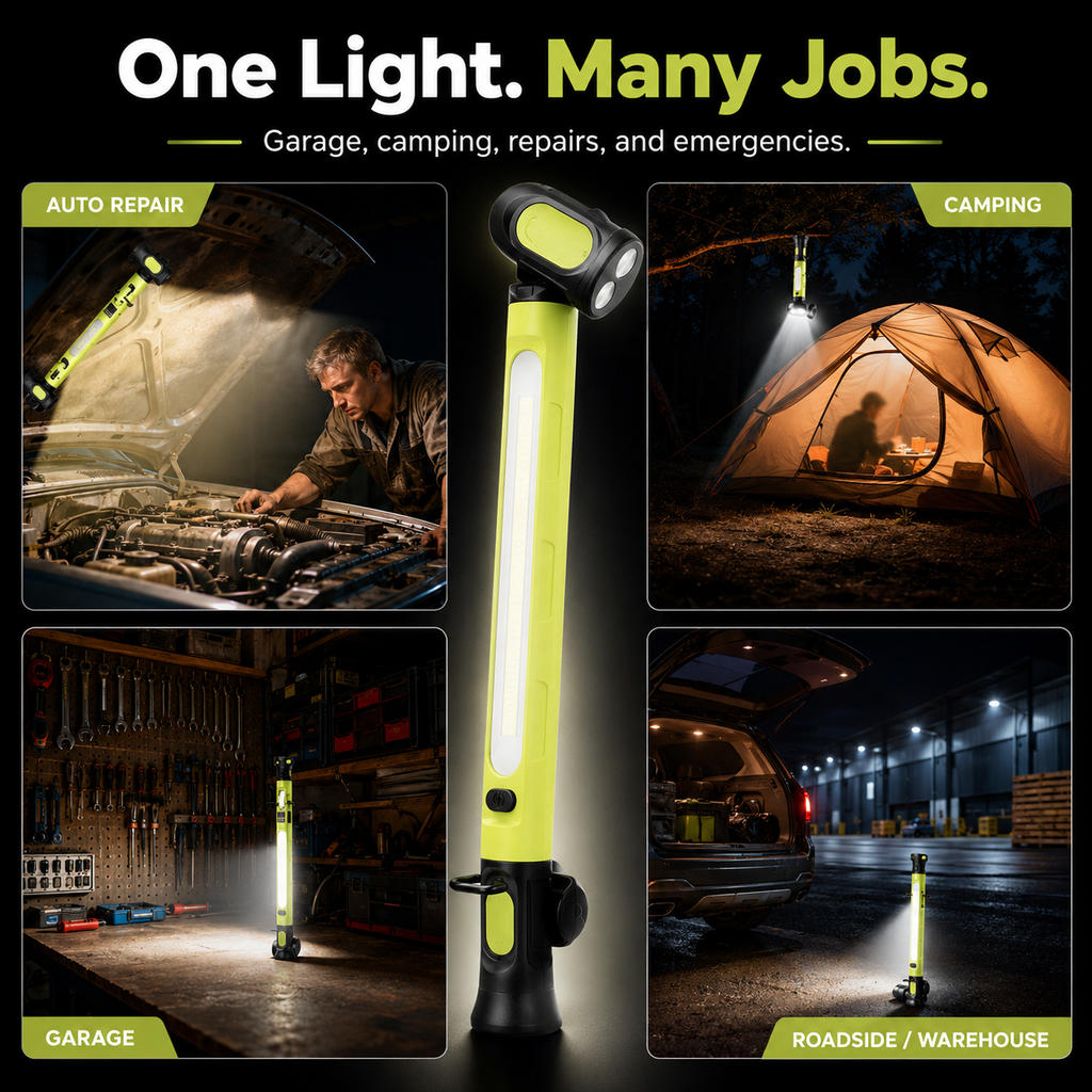 🔦 3000LM Magnetic LED Work Light – Rechargeable & Hands-Free