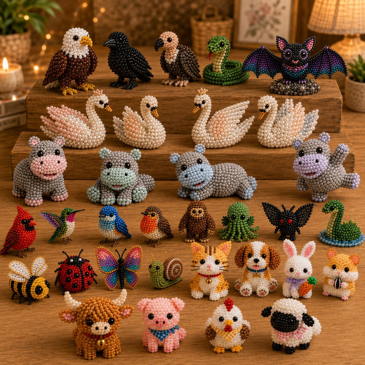 🧵✨ Tiny 3D Beaded Animal DIY Kit