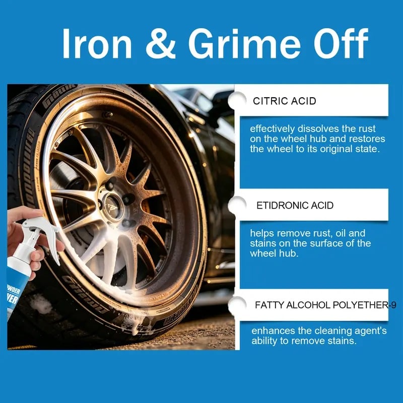 Automotive Rust Remover Spray 100ML – Fast-Acting Iron & Rust Cleaner for Wheels, Rims, Metal Surfaces
