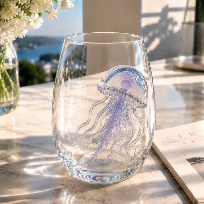 🐟Artisanal Blue Ringed Octopus Glassware