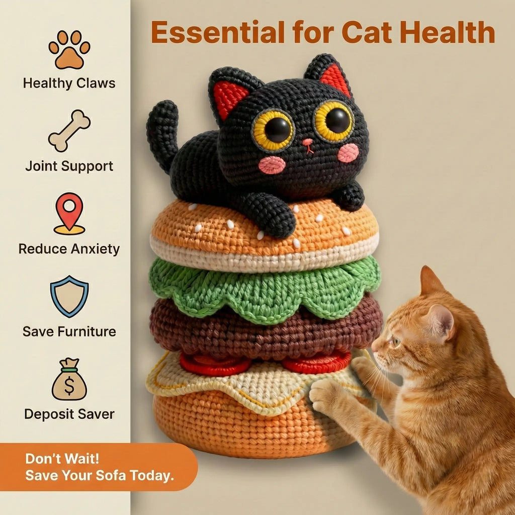 SmartWell Cat Scratcher Mat Self Adhesive Wall Protector 5D Visual Woven Art Anti Scratch Furniture Guard With Free Cat Toy Durable Felt Pad For Indoor Cats Couch Door Sofa Protection