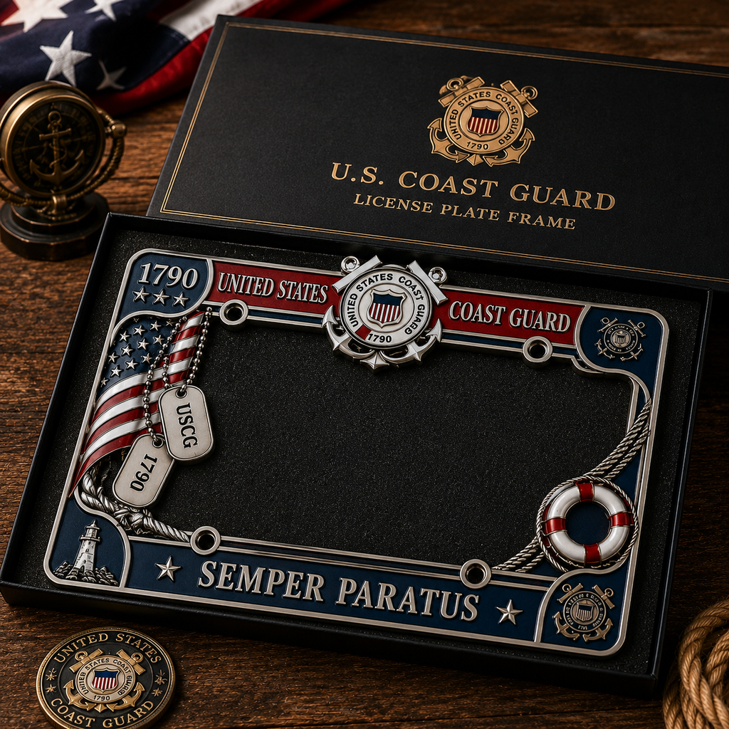 🔥 Last Day 49% OFF - U.S. Coast Guard “Semper Paratus” License Plate Frame ⚓
