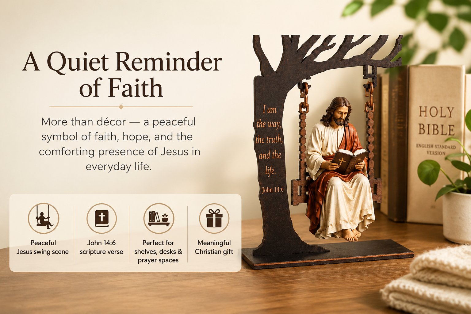 🔥Last Day 50% OFF - ✝️📚Christian Jesus Swing Ornament
