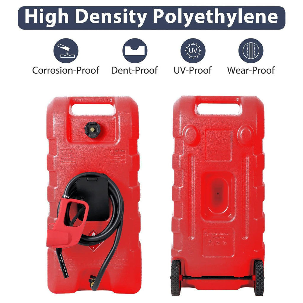 15 Gallon Portable Fuel Caddy with LE Pump & 10ft Hose
