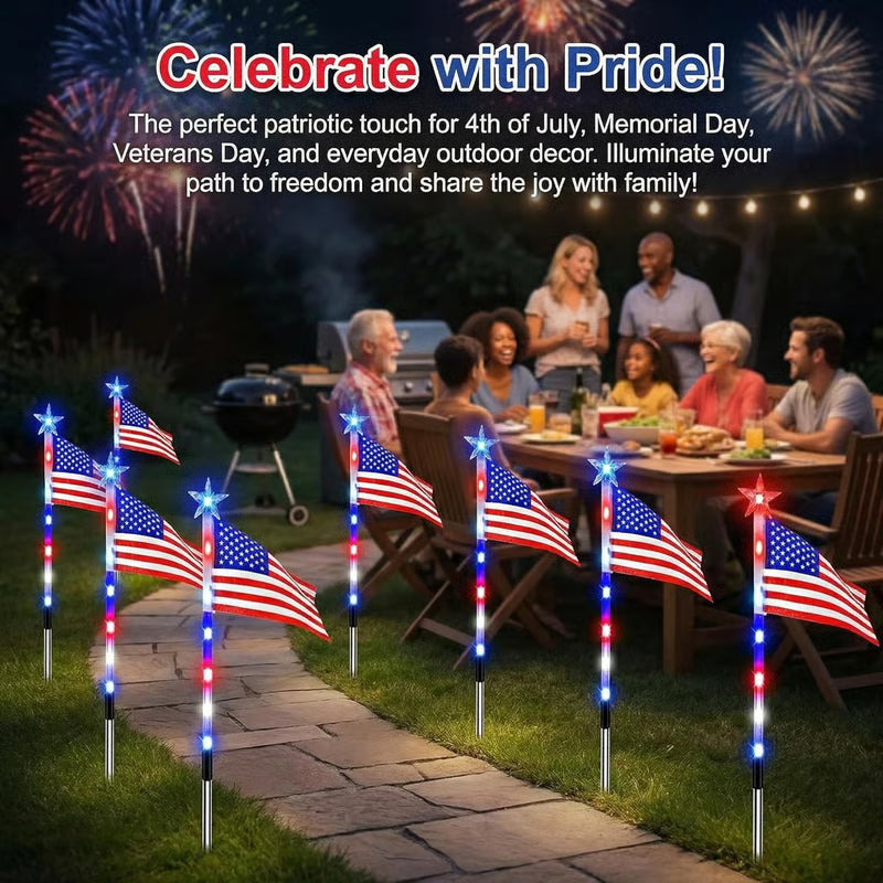 💕8-in-1 American Flag Solar Lights