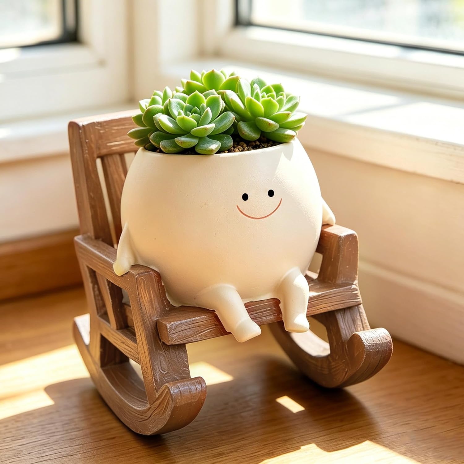 😊 Smiley Face Rocking Chair Planters Flower Pots for Plants