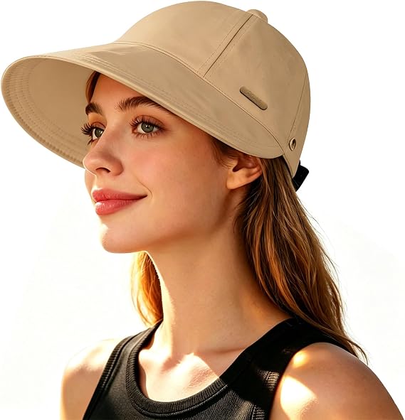 Women’s Ponytail Sun Hat – Lightweight Wide Brim Outdoor Cap for Beach, Travel & Gardening