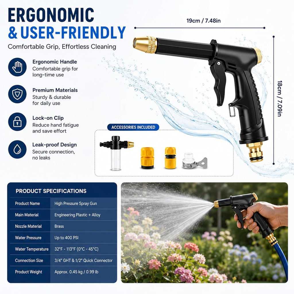 💫High Pressure Garden Hose Nozzle Sprayer Set
