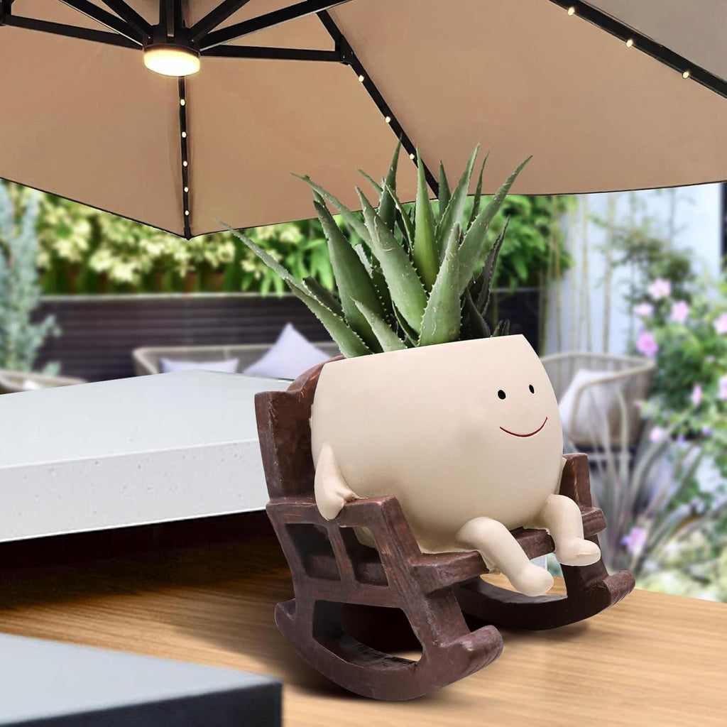 🎉Buy 2 Free Shipping😊Smiley rocking chair flower pot