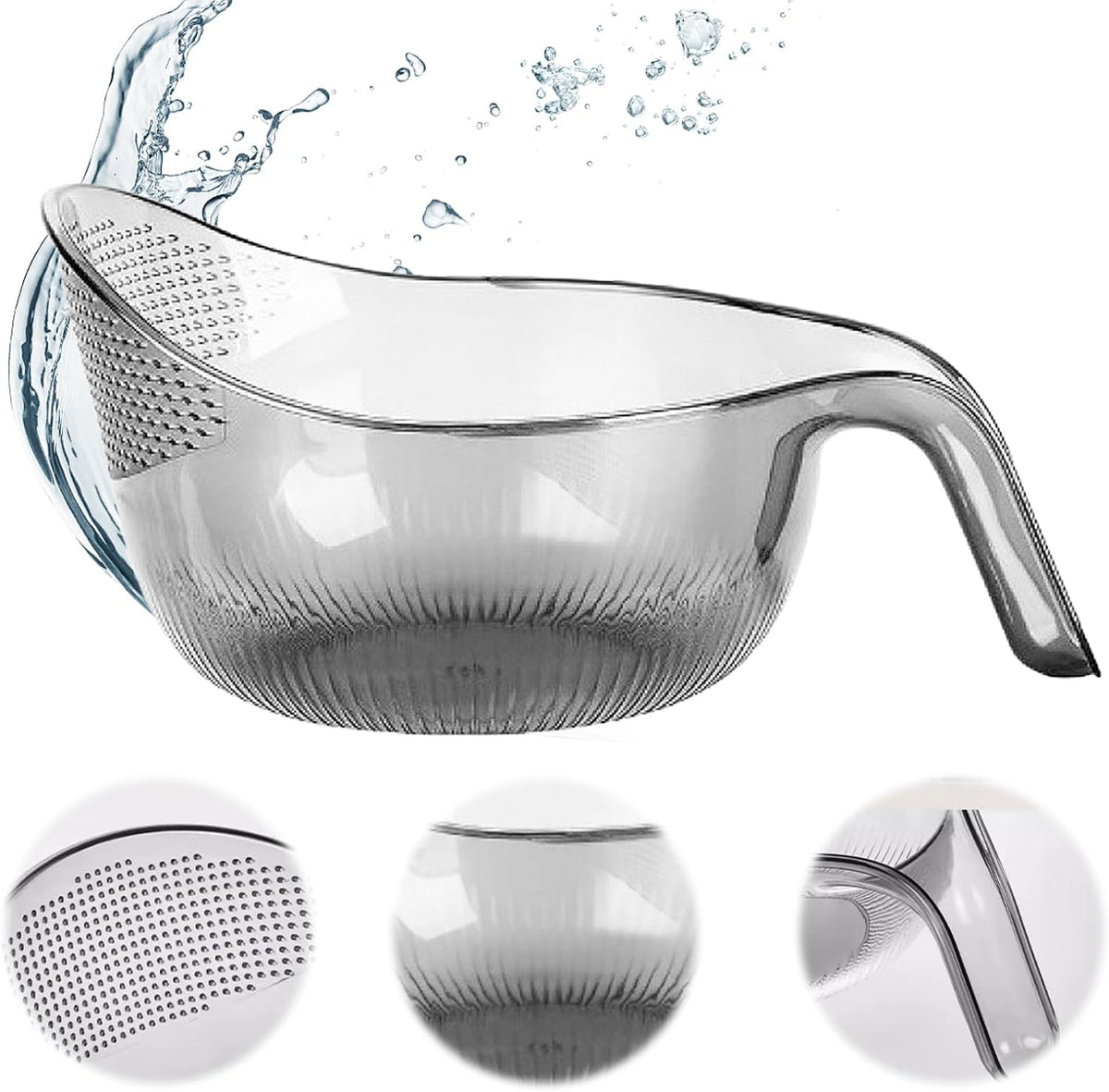 Multipurpose Rice Strainer Bowl – Easy Drain Kitchen Washing Bowl for Rice, Fruits & Vegetables