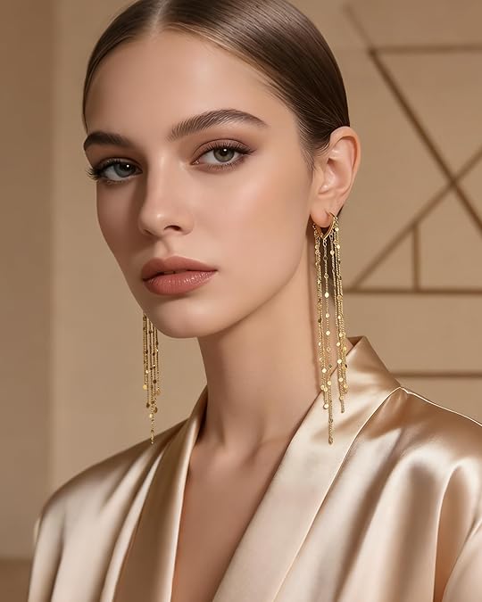🔥Limited Time 50% Off✨14K Gold Plated Long Tassel Earrings for Women