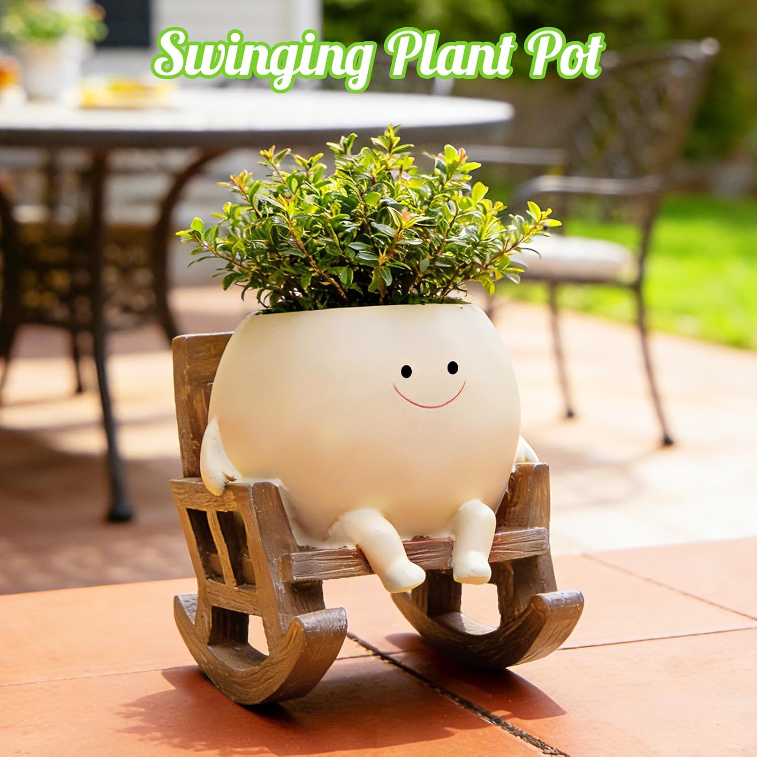 😊 Smiley Face Rocking Chair Planters Flower Pots for Plants