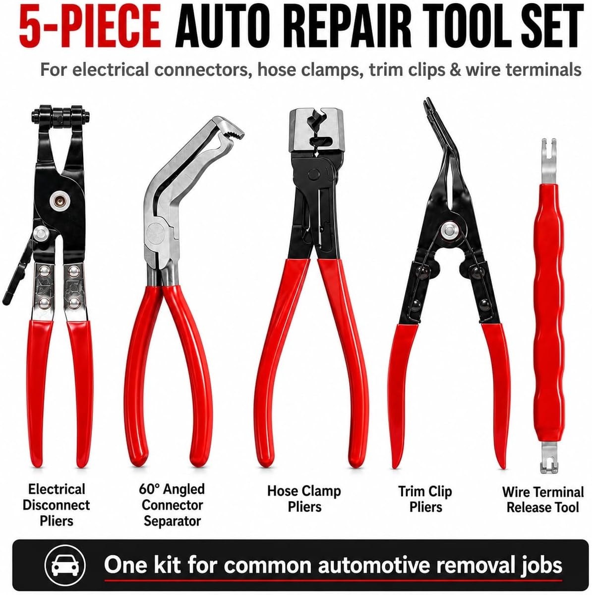 5PCS Automotive Electrical Disconnect Pliers Tool Set