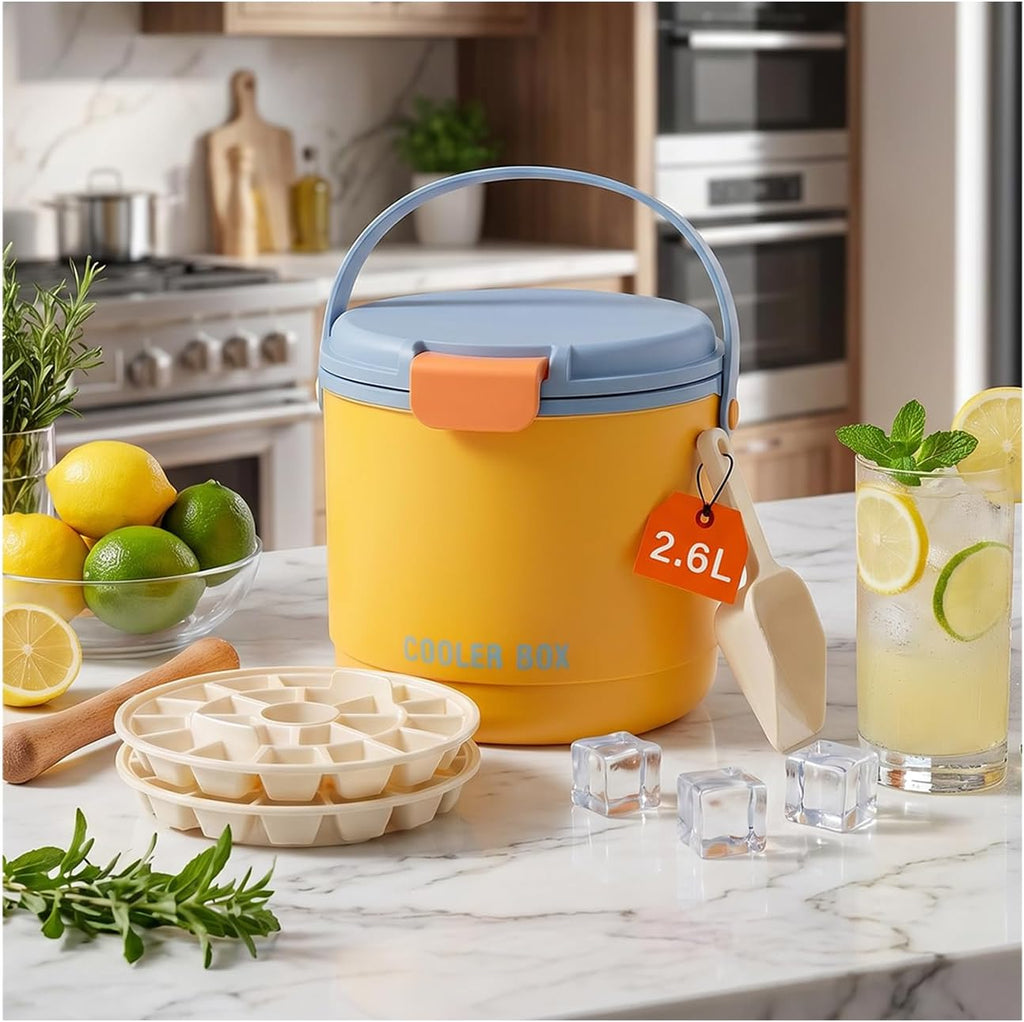 2-in-1 Ice Bucket Ice Bucket with Lid and Ice Tray