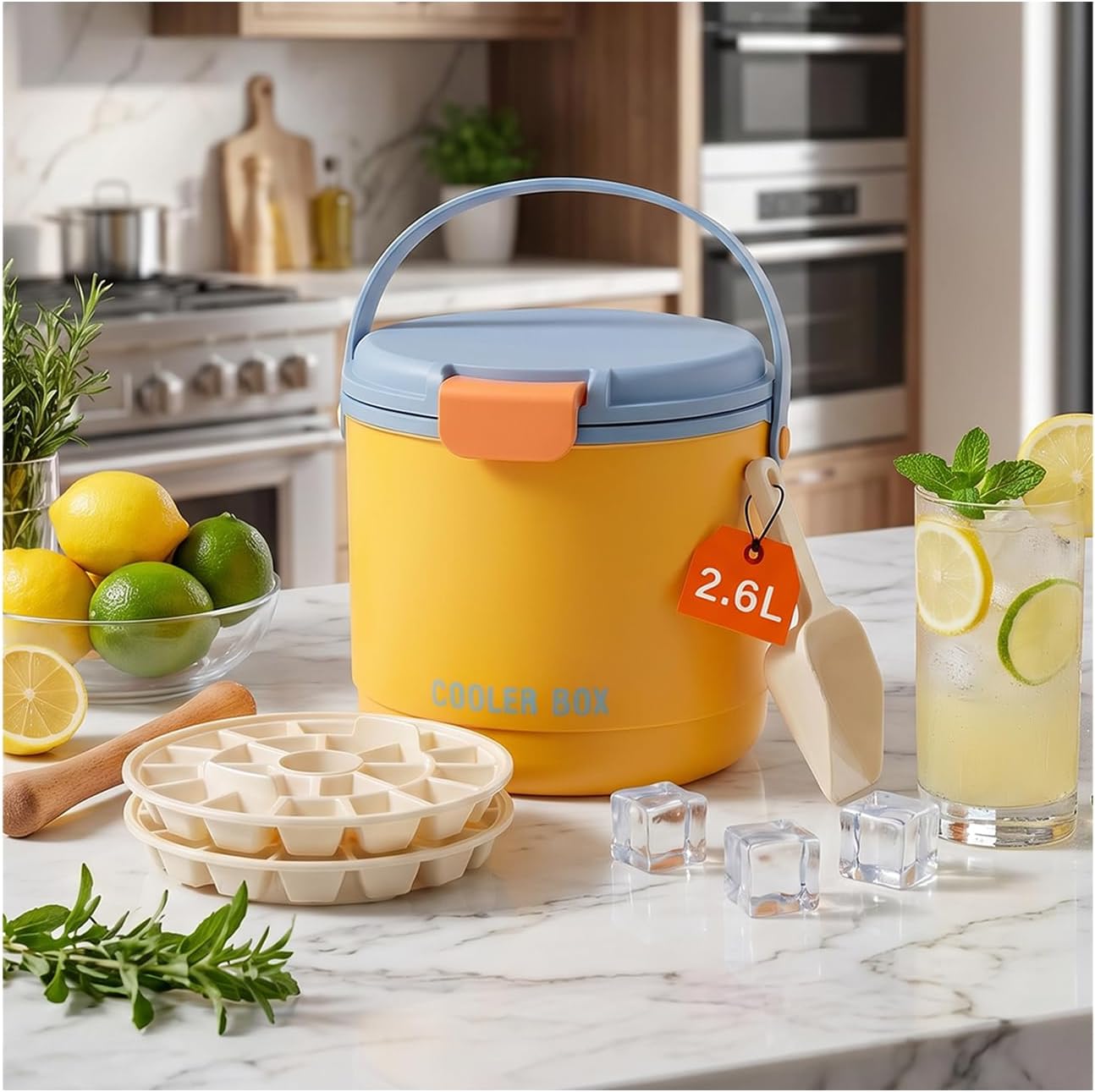 2-in-1 Ice Bucket Ice Bucket with Lid and Ice Tray