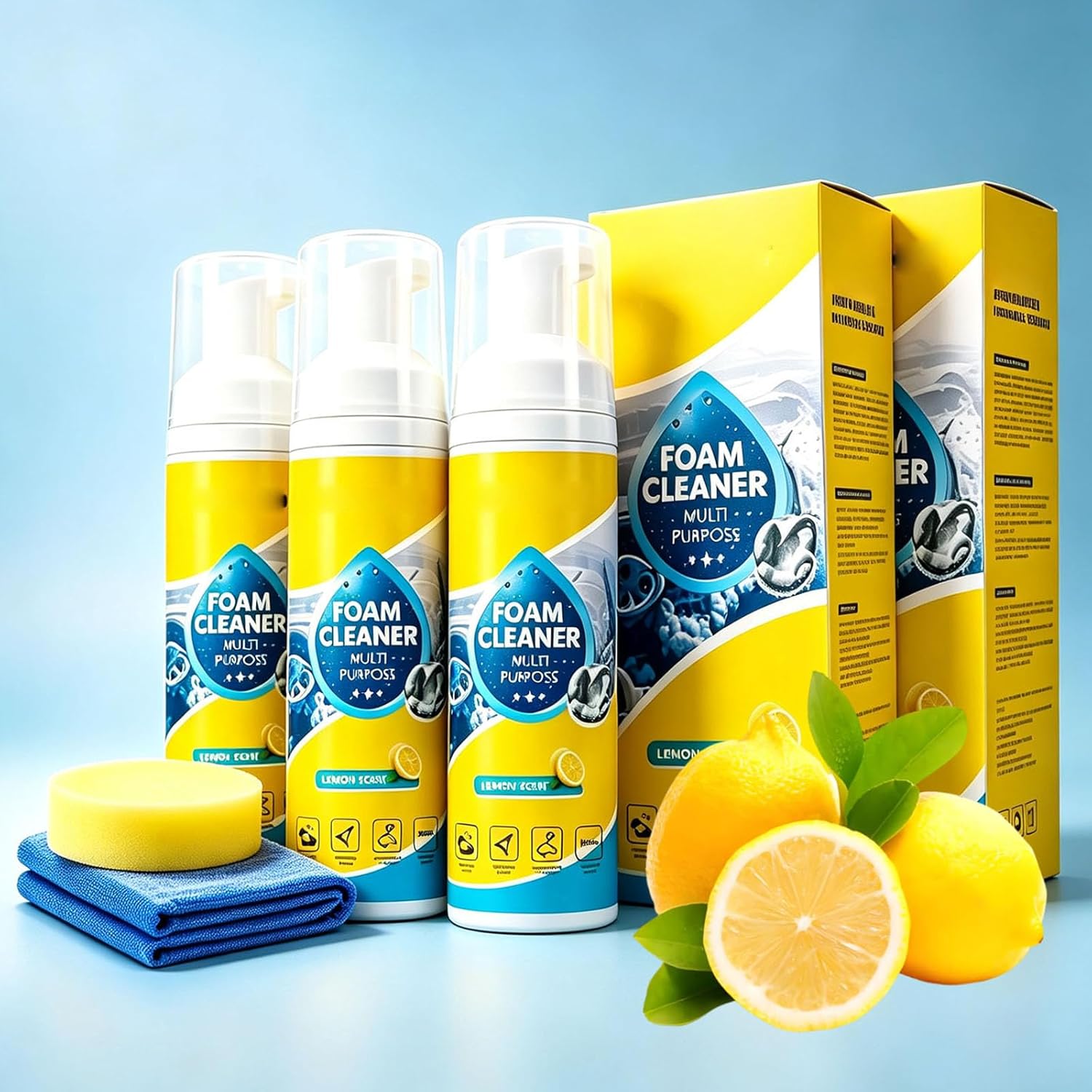 🧼 4-In-1 Multi-Enzyme Foam Cleaner – Powerful &amp; Multipurpose, Lemon Fresh Scent