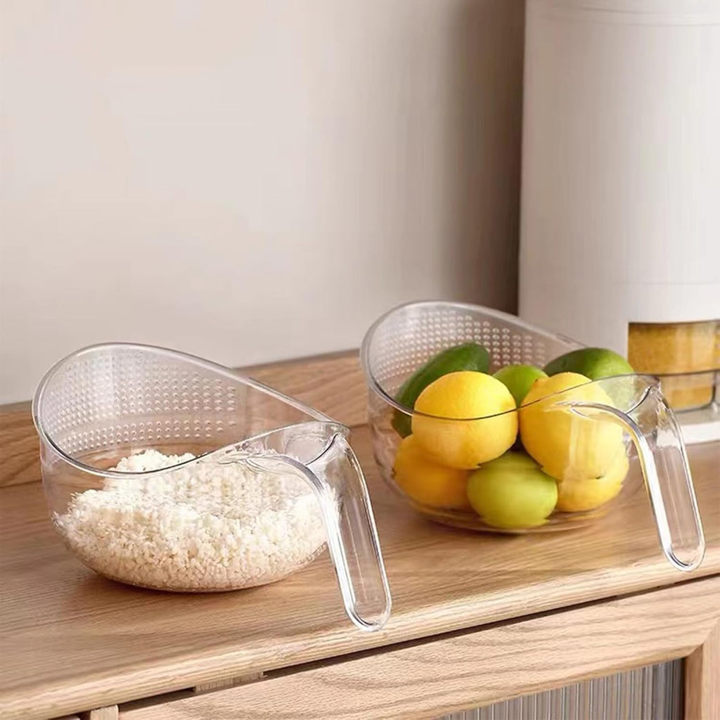 Multipurpose Rice Strainer Bowl – Easy Drain Kitchen Washing Bowl for Rice, Fruits & Vegetables