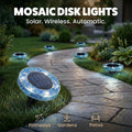 ✨4/8 Pack Solar Outdoor Mosaic Disk Lights, Waterproof Decorative Pathway LED Light