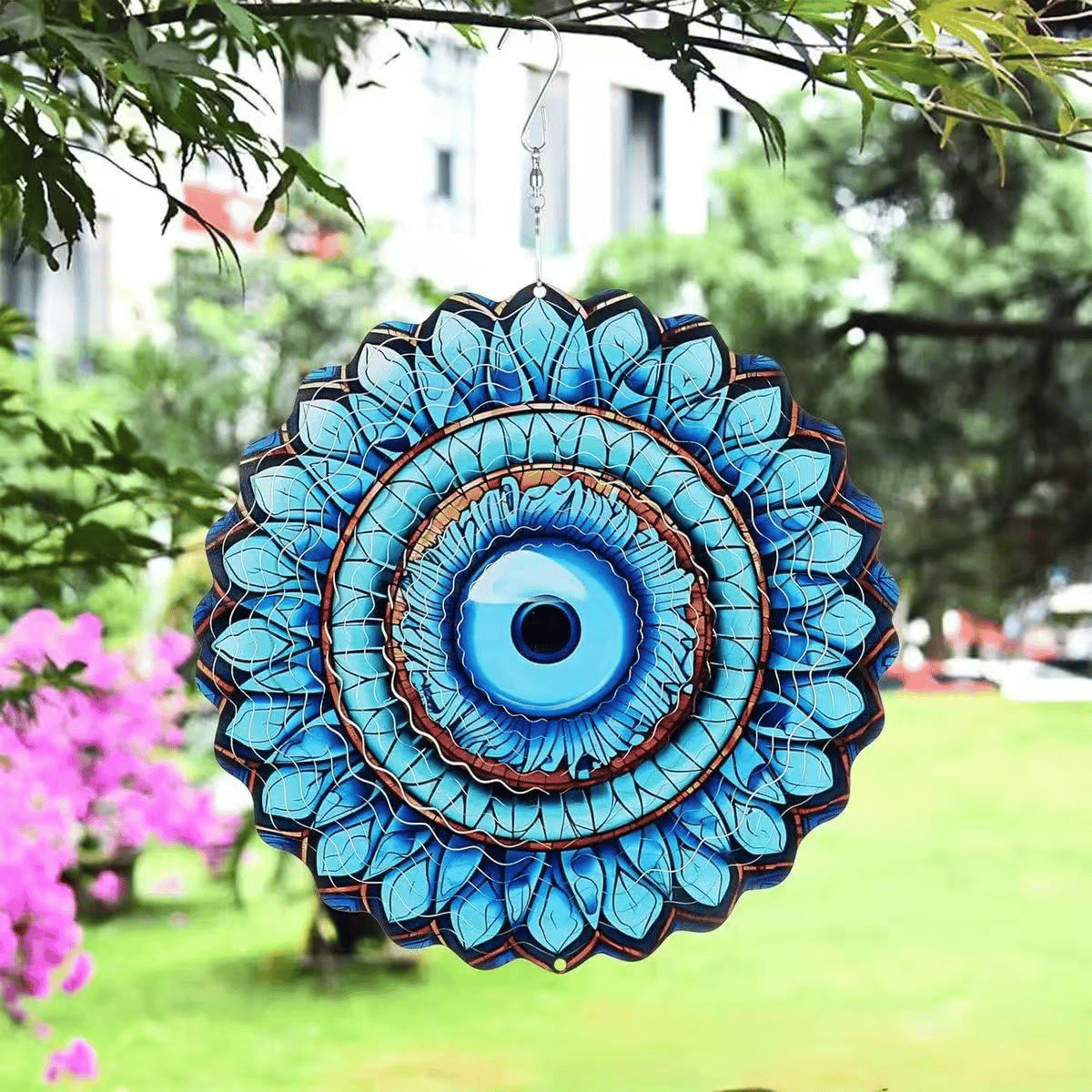 🦋Lucky Mandala Windmill – 3D Kinetic Art, Indoor/Outdoor, Stainless Steel