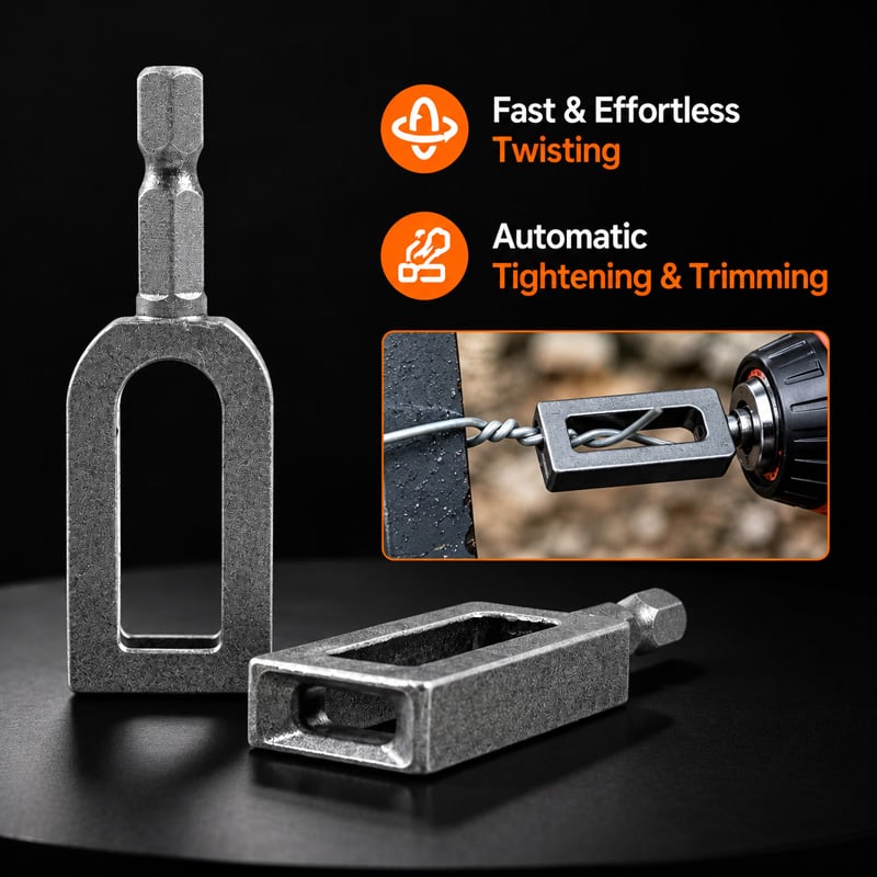 🧰Steel Wire Twisting Tool for Drill - Fast Tightening & Auto Trimming Wire Twist Attachment