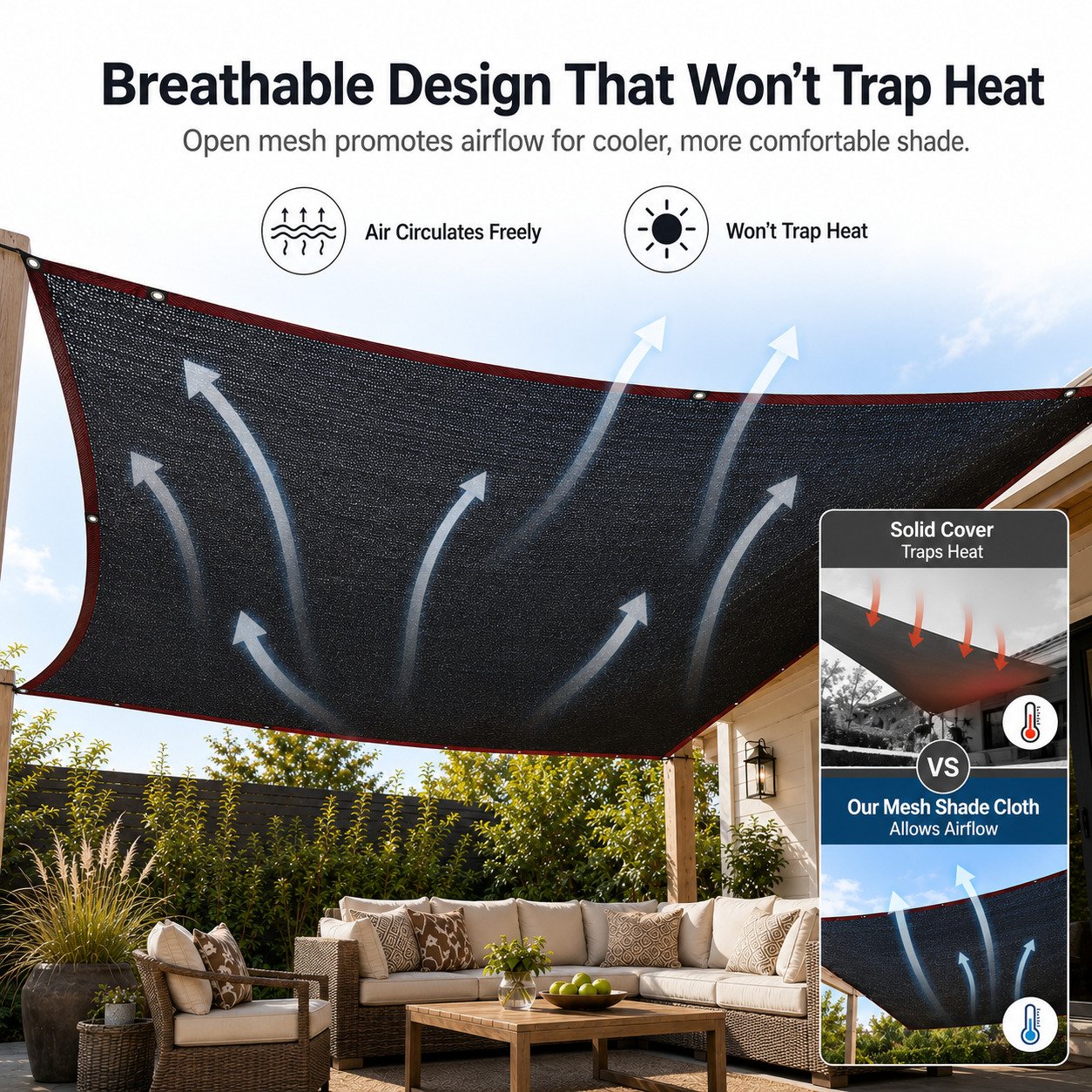 Outdoor UV-Resistant Privacy Shade Cloth