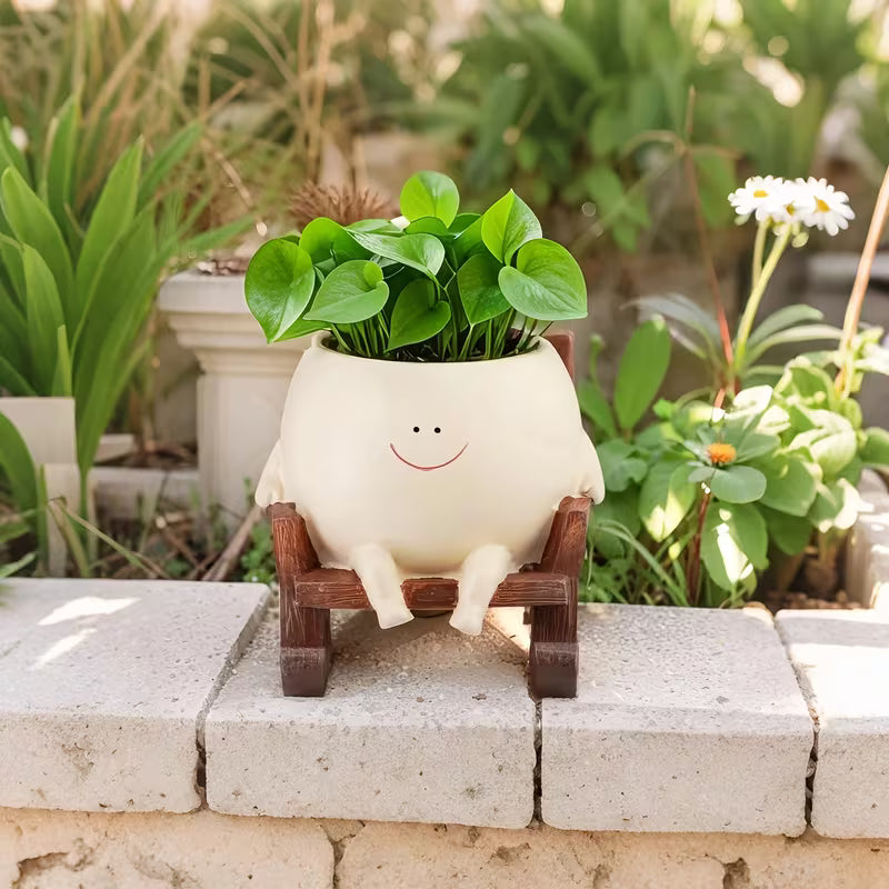 🎉Buy 2 Free Shipping😊Smiley rocking chair flower pot