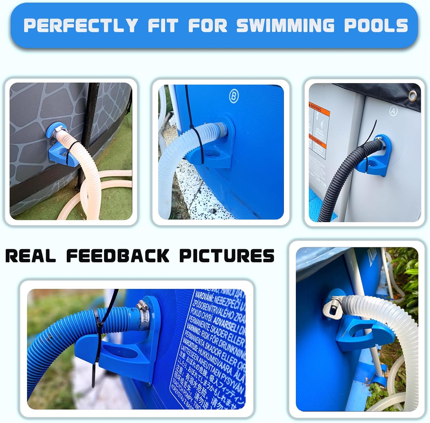 💧 2 Pack Upgraded Patented Pool Hose Holder for Above Ground Intex & Bestway Pipes