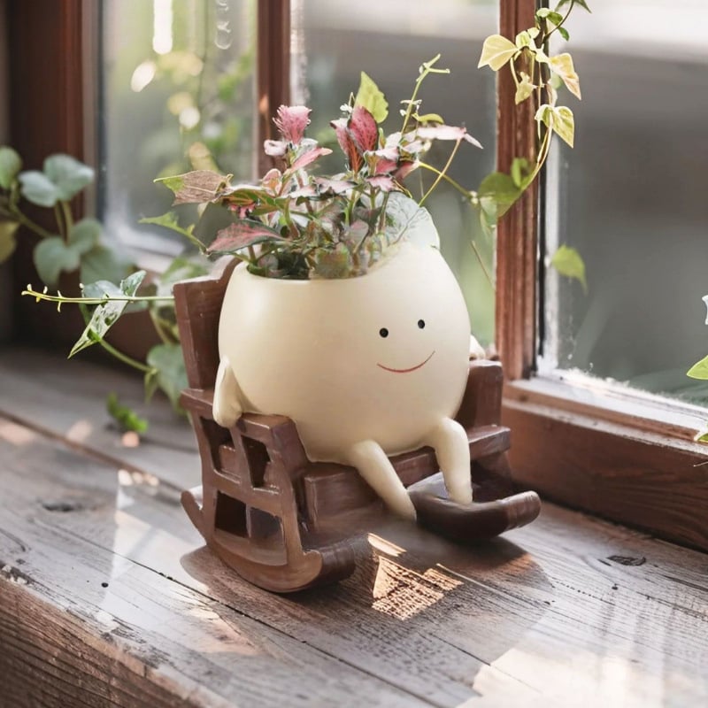 🎉Buy 2 Free Shipping😊Smiley rocking chair flower pot