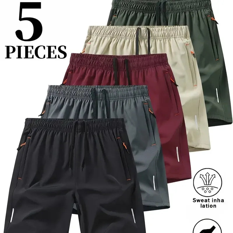 🎉 Men's 5-Pack Quick-Dry Shorts – Lightweight Breathable Athletic & Casual Shorts