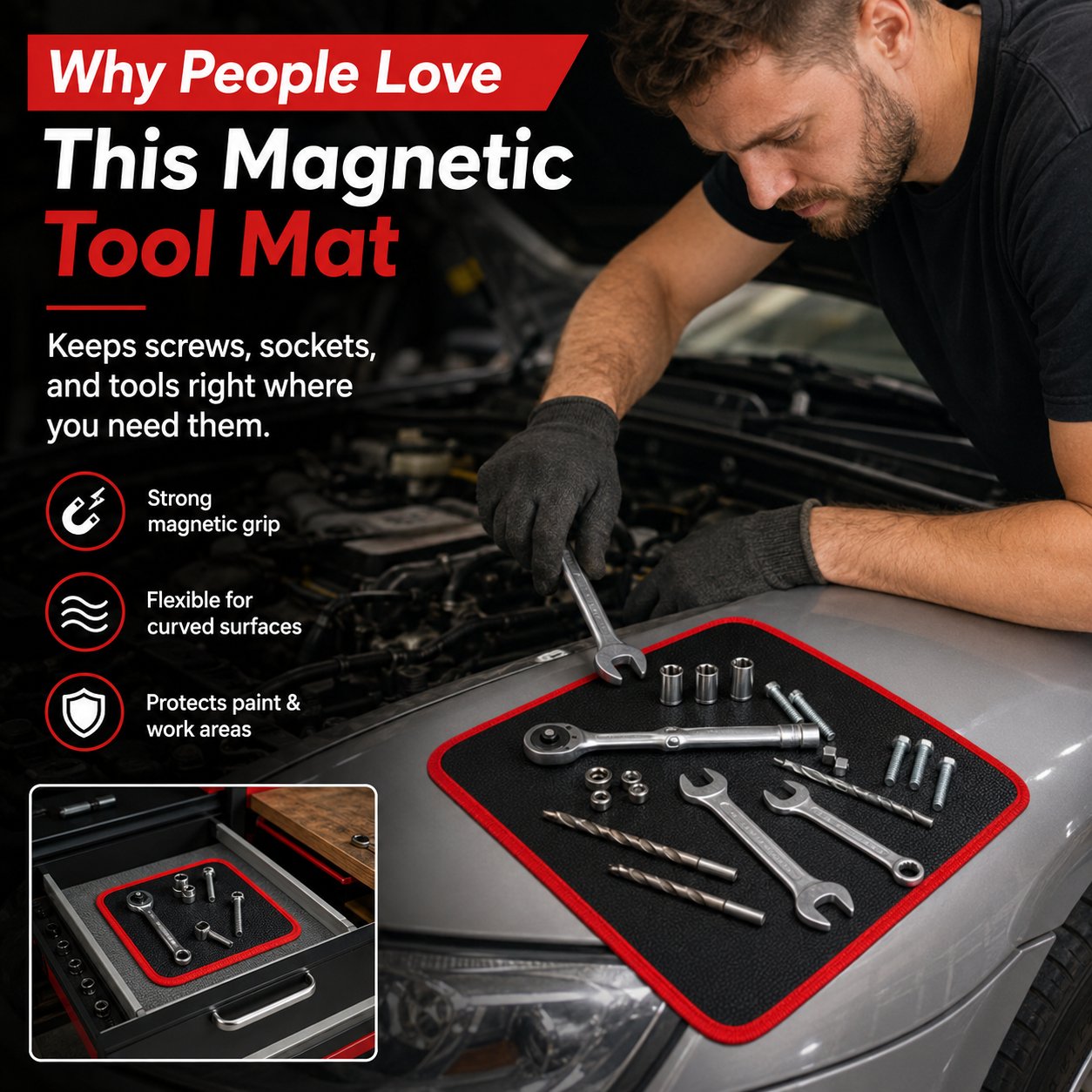 🧲 Flexible Magnetic Tool Mat
