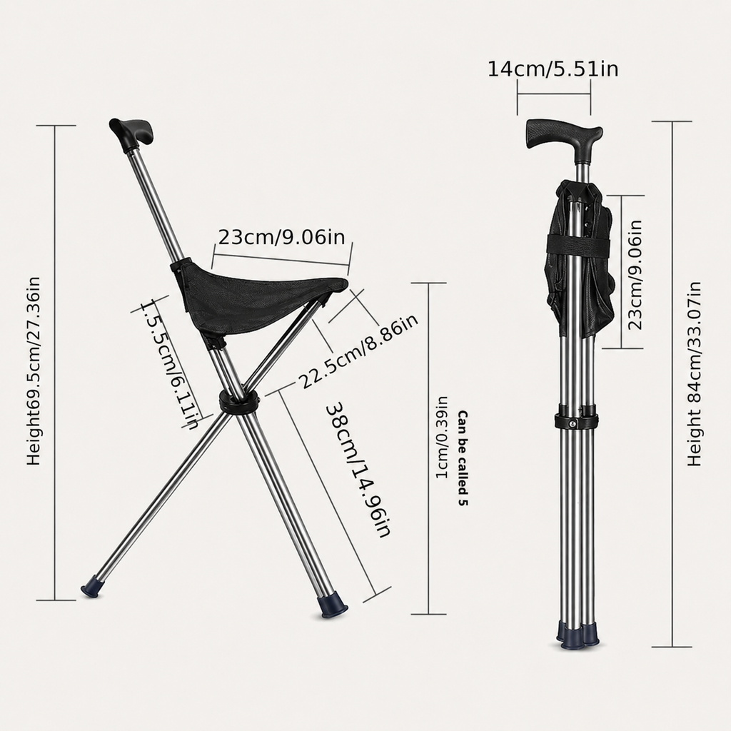 Folding Portable Cane Chair: The Best Gift for Seniors