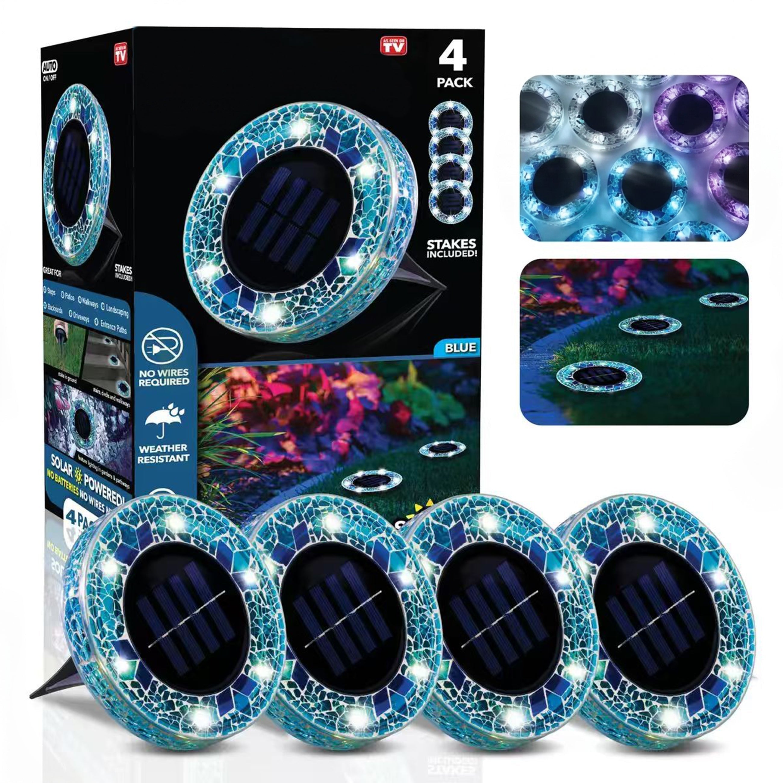 🛋️Solar Mosaic Lights – Waterproof LED Pathway Lights with Auto On/Off