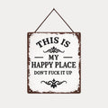 “This Is My Happy Place” Rustic Wooden Hanging Sign ✨🏡💖