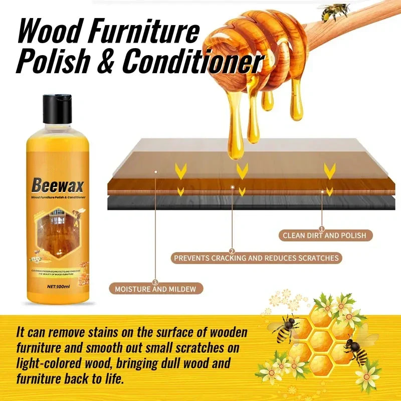 49% OFF This Week Promotions🎉🎉Beeswax Wood Polish Spray 120ml | Natural Shine & Protection for Furniture, Floors, Cabinets – Non-Greasy, Anti-Dust Finish