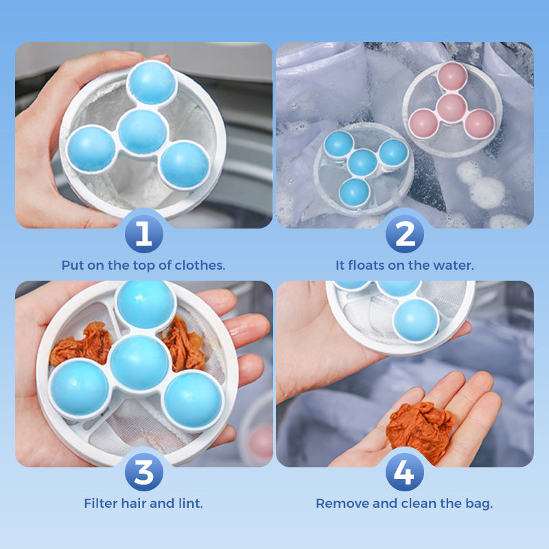 🥳2026 HOT SALE🥳💞50K+ SOLD!🧺🧼Floating Lint Mesh Bag – Catches hair & lint, reusable, protects washing machine & drain. 🚿✨