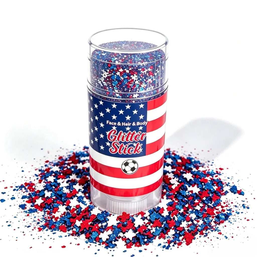 3-in-1 Patriotic Glow😍✨Red, White & Blue Glitter Body Stick