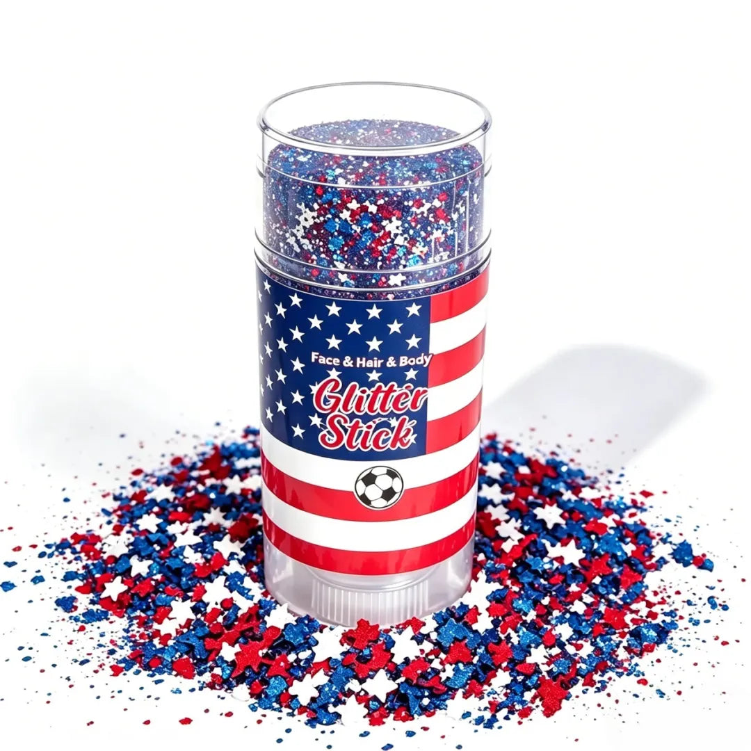 3-in-1 Patriotic Glow😍✨Red, White & Blue Glitter Body Stick