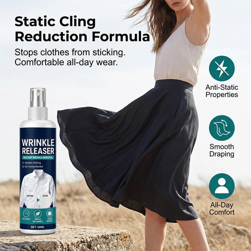 👔✨ Instant wrinkle release – no iron, travel-ready, static-free & fresh