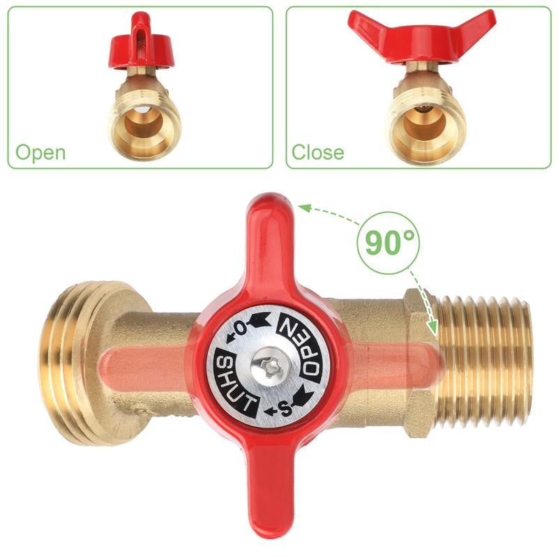 275-330 Gallon IBC Tote Tank Adapter - 2.44" Fine Thread, 1/2" NPT × 3/4" GHT Male Fittings with Garden Hose Quick Connector