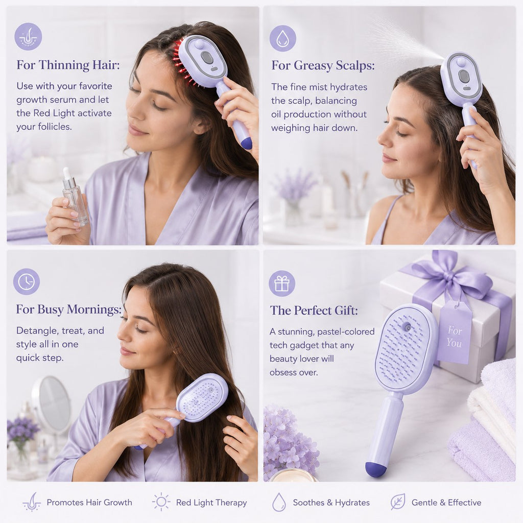 3-in-1 Scalp Spa: Red Light & Misting Detangler