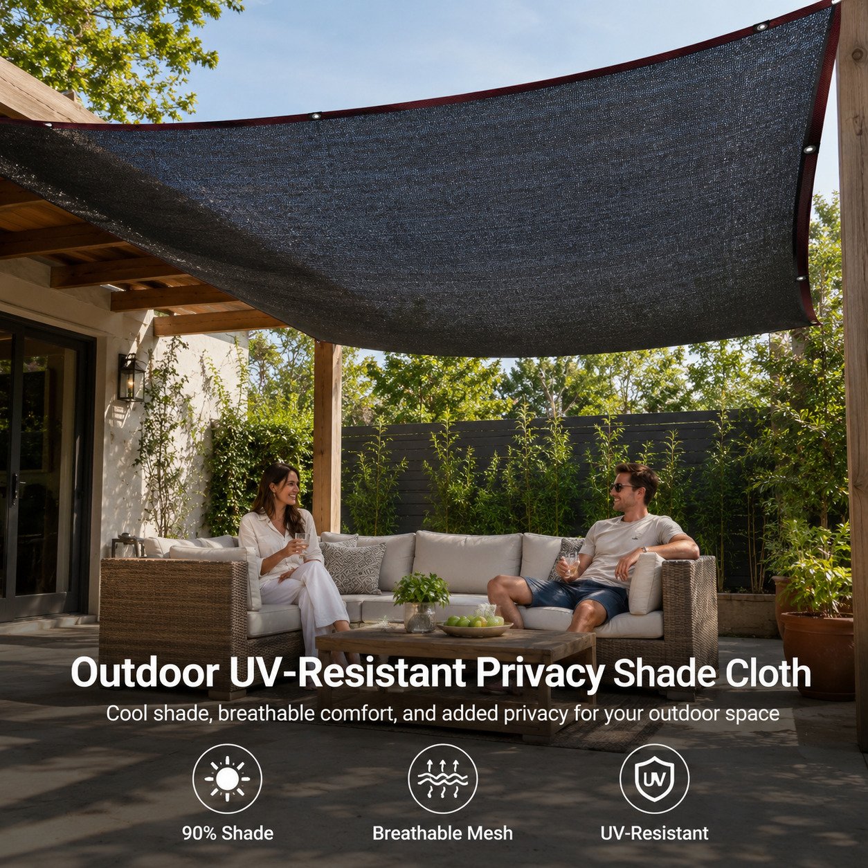 Outdoor UV-Resistant Privacy Shade Cloth