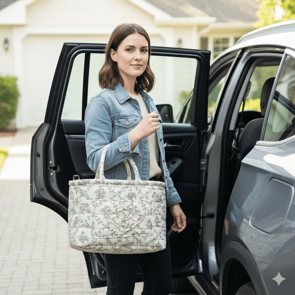 Car storage basket with handle - foldable washable storage basket and multi-purpose fabric box