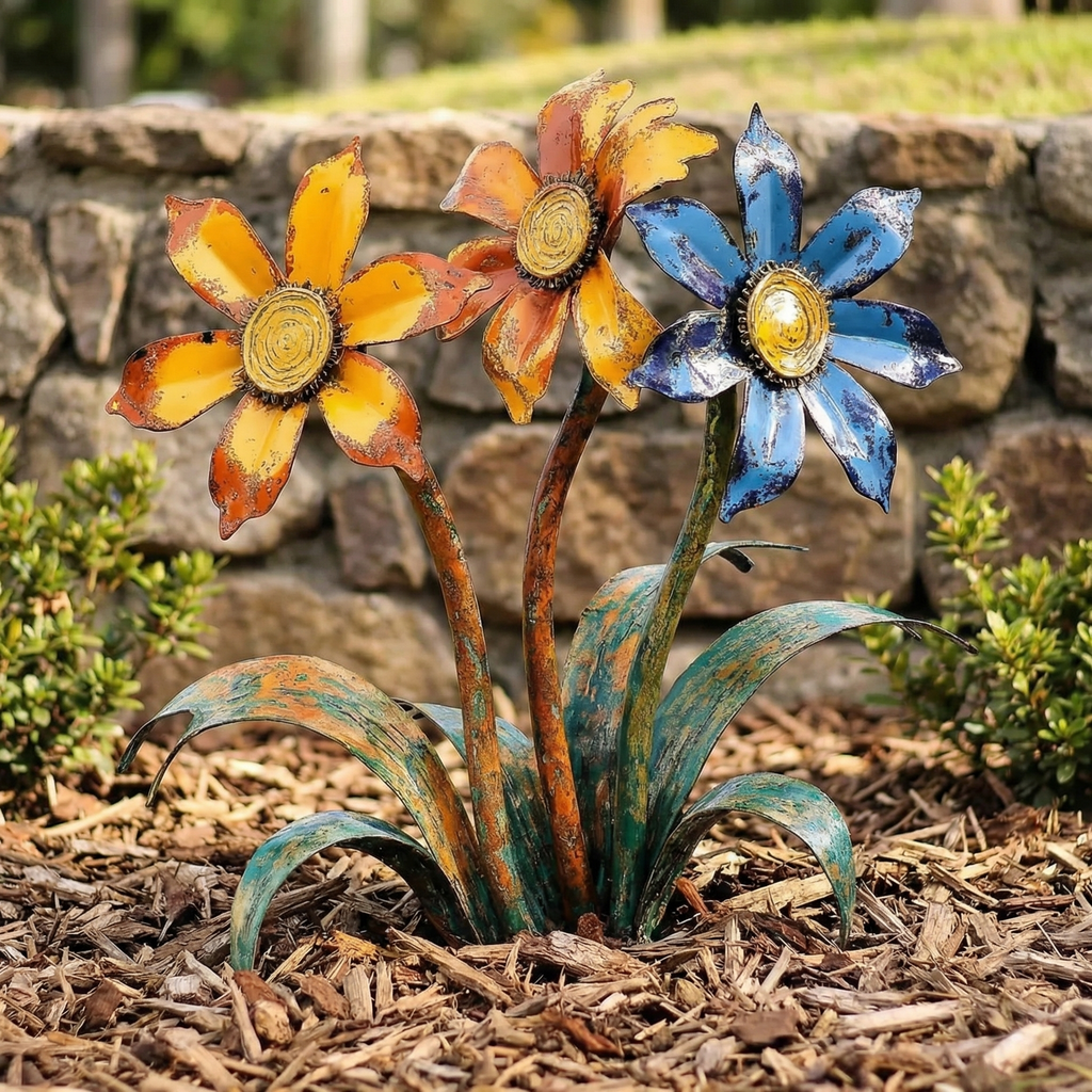 🌼2026 Mother's Day Gifts 55% Off--💖🎁Handcrafted Rustic Metal Flower Garden Stakes